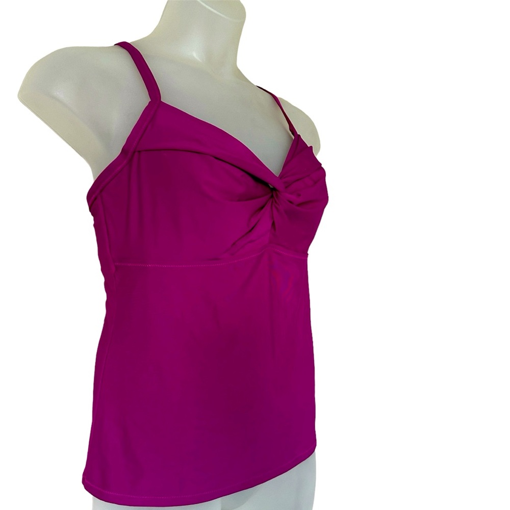 Athleta Women’s Twist Up Tankini Tank Top Swim Fuchsia color‎  chest size 40 B/C